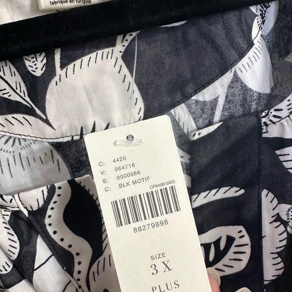 Anthropologie The Somerset Floral Blouse in Black Size 3X New with tags - Picture 6 of 7